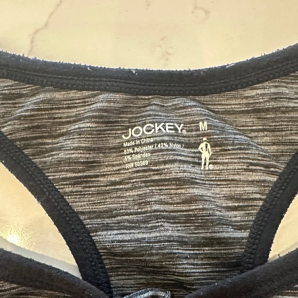 Jockey Women's Charcoal and Black Sports Bra - Picture 2 of 6